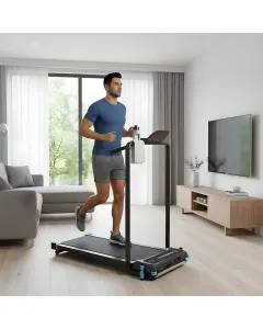 Powerology 2-in-1 Foldable Treadmill With Massage Pad -black