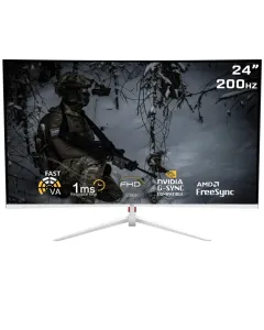 Twisted Minds 23.6" Fhd Va, 200hz, 1ms Curved Gaming Monitor - White