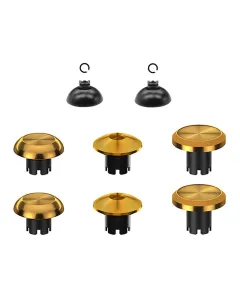 Metal Joystick Cap & Joystick Base 8pcs For PS5 Edge Controller - Gold