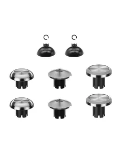 Metal Joystick Cap & Joystick Base 8pcs For PS5 Edge Controller - Silver