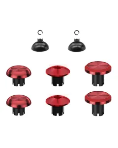 Metal Joystick Cap & Joystick Base 8pcs For PS5 Edge Controller - Red