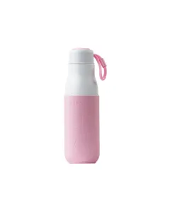 Eltoro Stainless Steel Bottle 500ml White With Pink Sleeve - White/pink