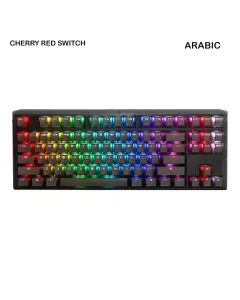 Ducky One 3 Aura Black Tkl Hot-swap Rgb 80% Mechanical Keyboard Cherry Red Switch - English/arabic