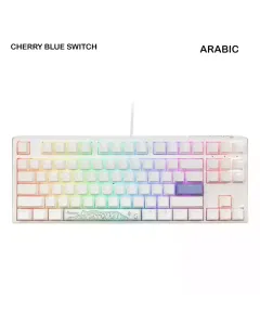 Ducky One 3 Classic pure White Tkl Hot-swap Rgb 80% Mechanical Keyboard Cherry Blue Switch - English/arabic