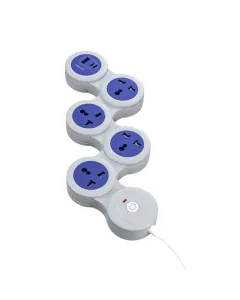 Porodo Usb-a Type-c And 4 Ac Multiport Socket With Uk Plug 2500w Pd 20w 3m- Gray