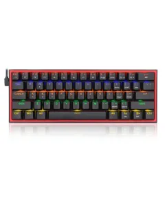 Redragon Fizz K617 Rgb Usb Mini Mechanical Gaming Keyboard Red Switch 61 Keys Wired Detachable Cable (English)