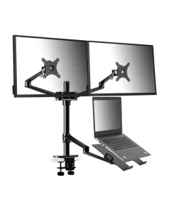 Gamvity 3-in-1 Adjustable Triple Monitor Arm Desk Mounts, Dual Desk Arm Stand/holder With Extra Tray Fits Laptops