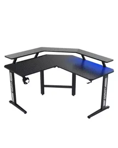 Gamvity Gaming Corner Modern L Shaped Computer Desk (130/130x54x75)cm - Black Tr-l