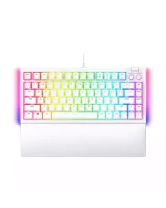 Razer Blackwidow V4 75% White Edition Wired Mechanical Gaming Keyboard - Orange Tactile Switches