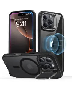 Esr Iphone 16 Pro Max Classic Hybrid Case With Stash Stand - Clear Black