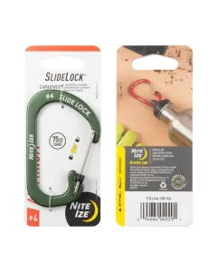 Nitelze Slide Lock Carabiner Aluminium #4 - Olive