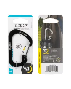 Nitelze Slide Lock Carabiner Stainless Steel #4 - Black