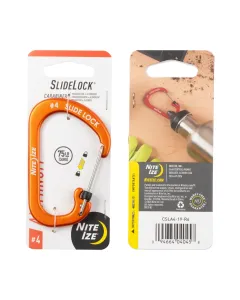 Nitelze Slide Lock Carabiner Aluminium #4 - Orange