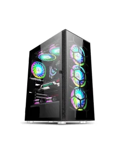 Wj Coolman Midtower E-atx Gaming Pc Case - Black (Pre-installed 6 Fan)