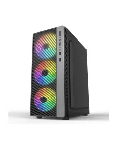 Ruix Evesky Atx Gaming Pc Case - Black (Pre-installed 4 Fan)