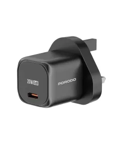 Porodo Pd 20w Usb-c Output Uk Fast Charger - Black