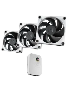 Hyte Thicc Fp12 - 3x120mm Cpu Case Fans - 3 Pack With Np50 Nexus Control Hub - Grey