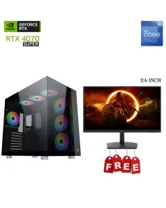 Xigamatek Aqua Ultra Air Intel Core I7-12th Gen Rtx 4070 Super  Gaming Pc With Free Gaming Monitor