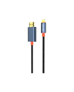 Porodo Woven Cable Lightning to HDMI - Black