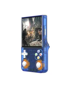 R36 Ultra Retro Handheld Game Console with 64GB - Transparent Blue