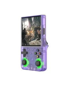 R36 Ultra Retro Handheld Game Console with 64GB - Transparent Purple