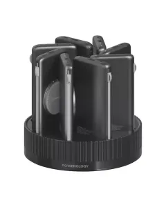 Powerology 8in1 Power Station With 10000mah Capacity, Pd20w, Qc, And Wireless Charging - Black  (Open Box)