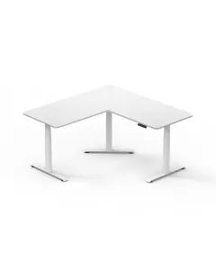 Gamvity L Shape Standing Ergonomic 3 Legs Stand Up Modern Furniture Table Electric Height Adjustable Desk(1000x1750mm) - White