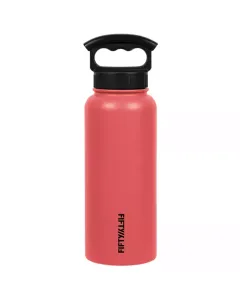 Fifty Fifty Vacuum Insulated Bottle 3 Finger Lid 1l - Coral
