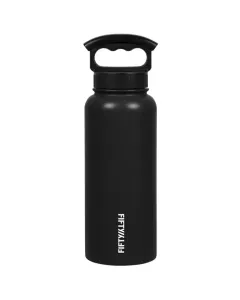 Fifty Fifty Vacuum Insulated Bottle 3 Finger Lid 1l - Matte Black