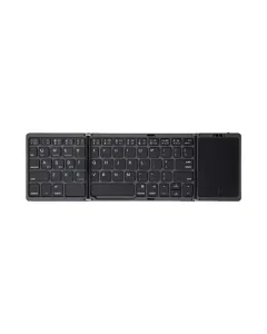 Foldable Bluetooth Keyboard With Touchpad - Portable And Rechargeable Multi-device Keyboard For Travel And Work