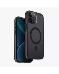 Uniq Calio Durable Clear Hard Case With Aluminium Camera Bezel Case For Iphone 15 Pro 6.1-inch - Grey Tinted