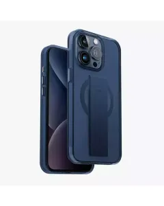 Uniq Heldro Mag Clear Protective Case With Flexgrip For Iphone 15 Pro 6.1-inch - Deep Blue