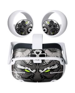 Hifylux PVC Stickers For Oculus Quest 2 VR Headphones Virtual Reality Protective Accessories - BlacK Skull