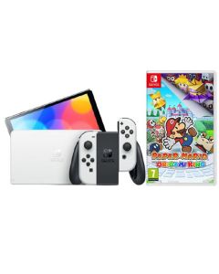 N.S – OLED Model w/ White Joy-Con - White WIith Free N.S Paper Mario : The Origami King R2