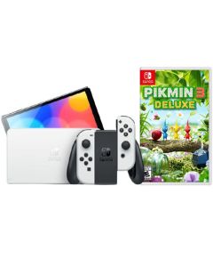 N.S – OLED Model w/ White Joy-Con - White WIith Free N.S Pikmin 3 Deluxe -R1