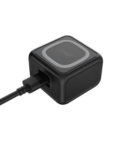 Porodo Desktop Charger with 3-Ports Fast Wireless Charger - Black