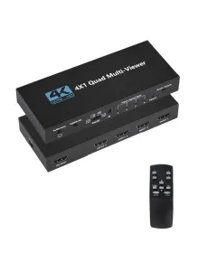 Hdmi-compatible 4k Multiviewer 4x1 1080p Quad Screen Multi Viewer Hdmi Multi-viewer Splitter Seamless Switcher With Ir For Pc
