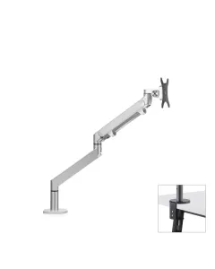 Monitor Holder Desk Stand, Height Adjustable Aluminum Single Arm Gas Spring Tv Mount Fits Up To 32" Lcd Monitor Screen - Silver