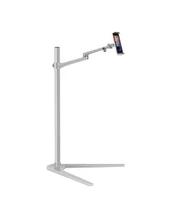 Smartphone And Tablet Floor Stand/holder For Upto 14" Ipad And Tablet - Silver