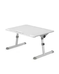 Foldable And Height Adjustable Multi-functional Folding Lazy Bed Laptop Desk Study Table - White