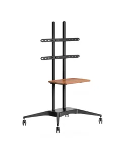 Trolley With Wheels Adjustable Height Mobile Tv Mount Stand Height Adjustable Lcd Screen Floor Stand Carts With Dvd Shelf