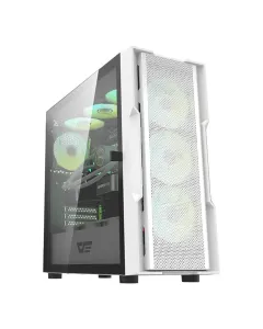 Darkflash Dk431 Metal Full Mesh Atx Gaming Pc Case - White (With 4*ARGB Fans)