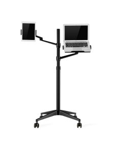 UPERGO UP-9L 3 in 1 Laptop, Smartphone And Tablet Floor Stand/Holder For upto 13" iPad And Tablet, Laptop upto 17" - Black