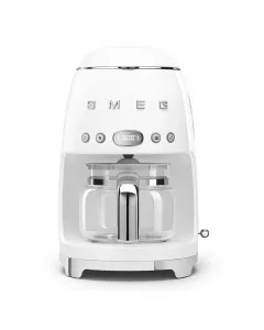 Smeg Dcf02whuk Drip Coffee Machine, Auto-start Mode, Reuseable Filter, Digital Display, Anti-drip System, Aroma Intensity Option, 1.4 Litre Tank, White