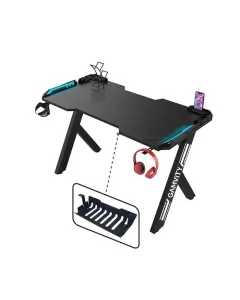 Gamvity R-shaped (140x60x73)cm Gaming E-sports Desk With Armour Light - Black R3-1400