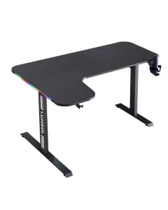 Gamvity Gaming L Shaped Rgb Gaming Desk 160x(60-100*)x75cm - Left Corner - Black LS2-1600