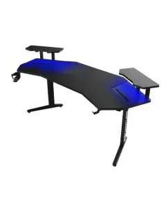 Gamvity Rgb Gaming Desk Corner E-sports Computer Gaming Desk (187x64x75cm) - Black Mt2