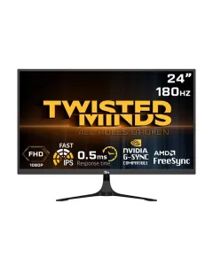 Twisted Minds 24" Fhd Fast Ips, 180hz, 0.5ms, Hdmi 2.0 Gaming Monitor - Black