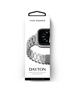Viva Madrid Dayton Metal Watch Strap For Apple Watch 42/44/45MM - Silver