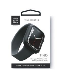 Viva Madrid Fino Slim Screen Case with Glass Sheild for Apple Watch 41mm - Black
